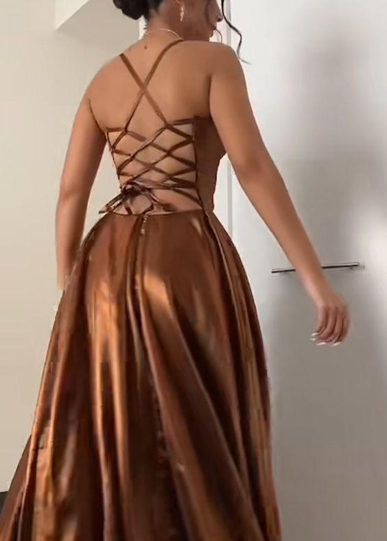 Brown prom dresses long evening dress fg2461