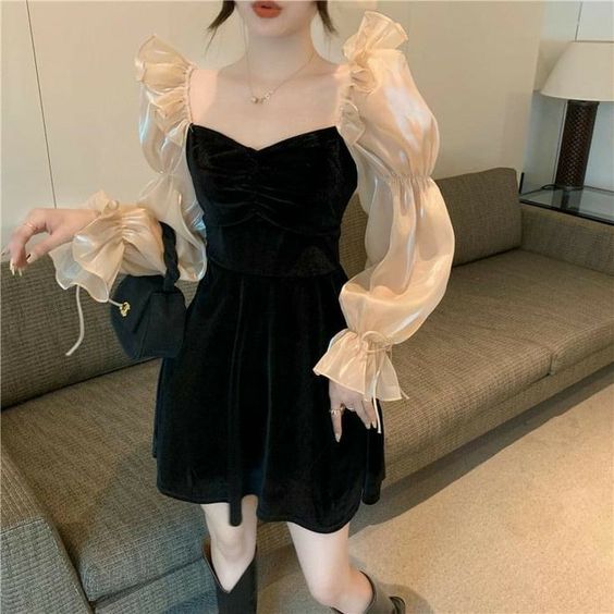 Vintage Black Party Dress Homecoming Dresses fg2534
