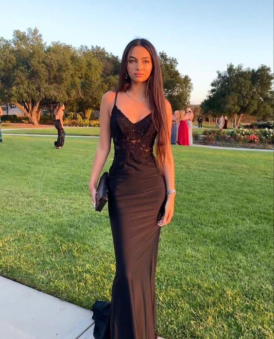 Black lace prom dresses long evening dress fg2464
