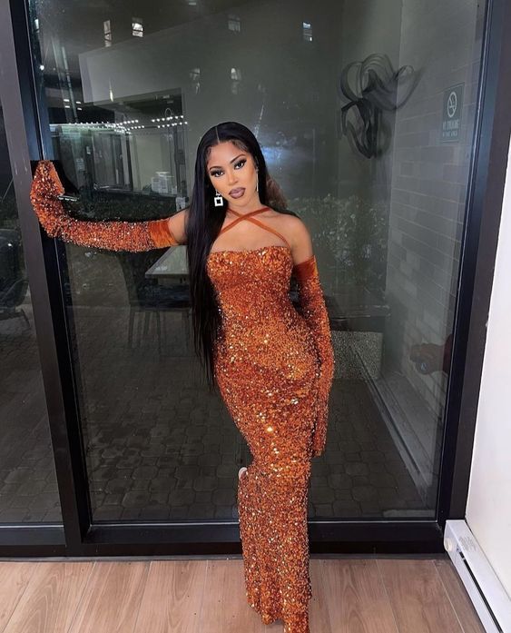 New Modern Mermaid Evening Dresses Long Sleeve Women Black Girl Prom Dress fg1912
