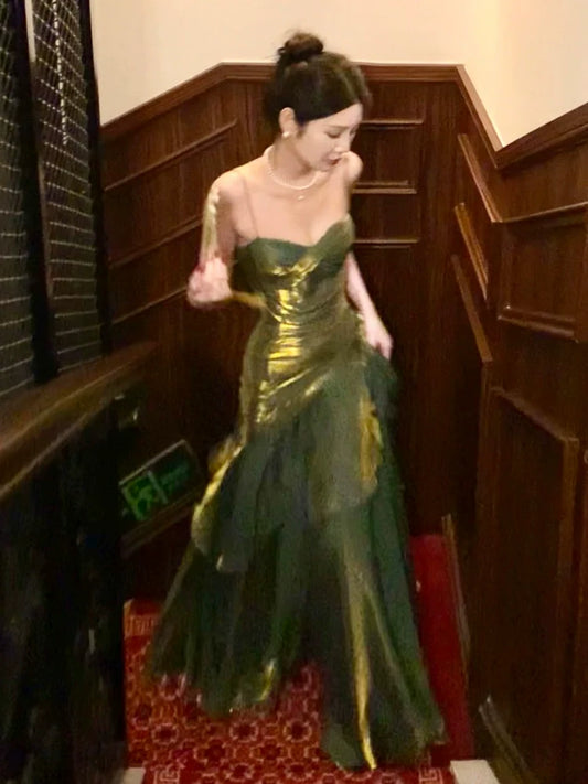 Mermaid Princess Dress Luxury green birthday party dress S5934