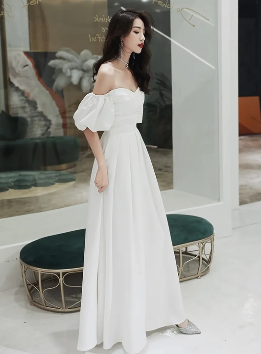 New long off shoulder women bridal wedding dress prom evening party gown S5435