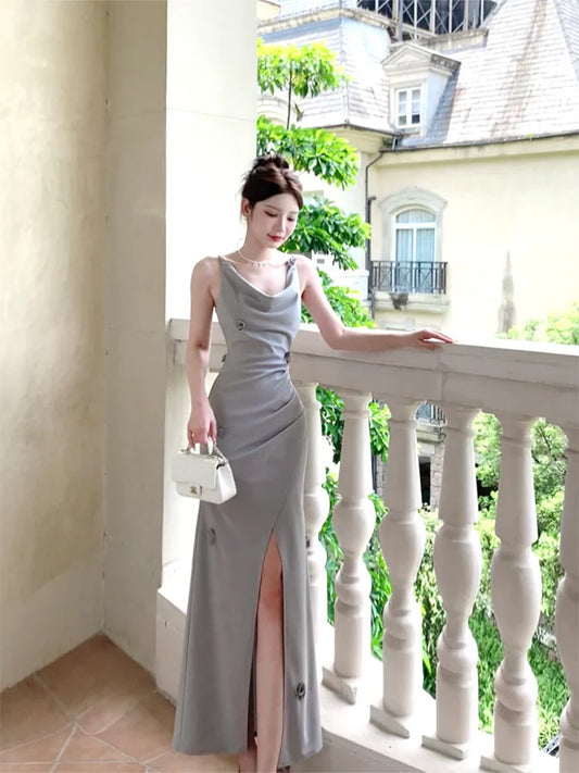 long sleeveless dress party evening dress S6101