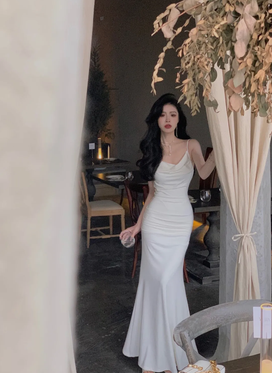 Women Strapless Midi Dress Elegant Fashion Party Dresses S5398