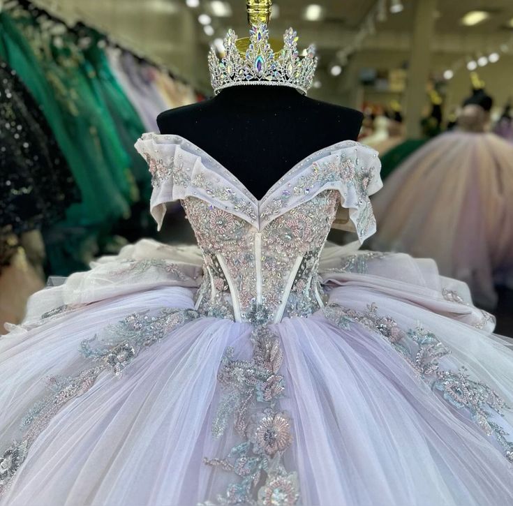 Ball Gown Off Shoulder Tulle Long Prom Dress Sweet 16 Dress