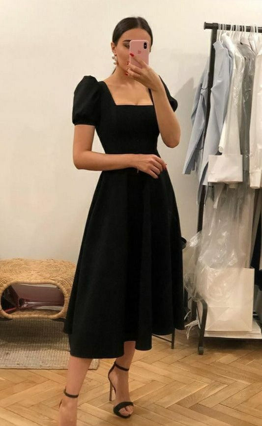 Black Ankle Length Prom Dress Party Dresses fg5059