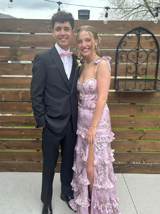 floral prom dress Long Prom Dress Senior prom gown