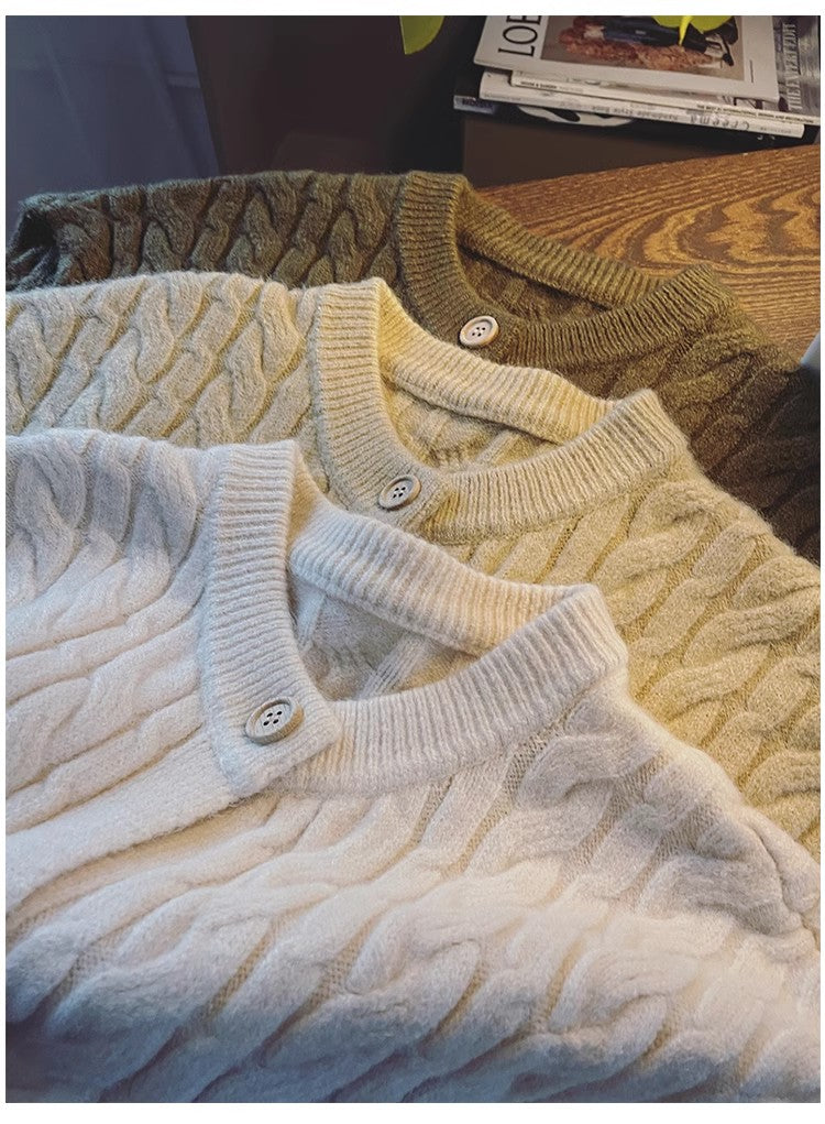 round neck knitted vest for women new retro sleeveless off-shoulder vest jacket S5035