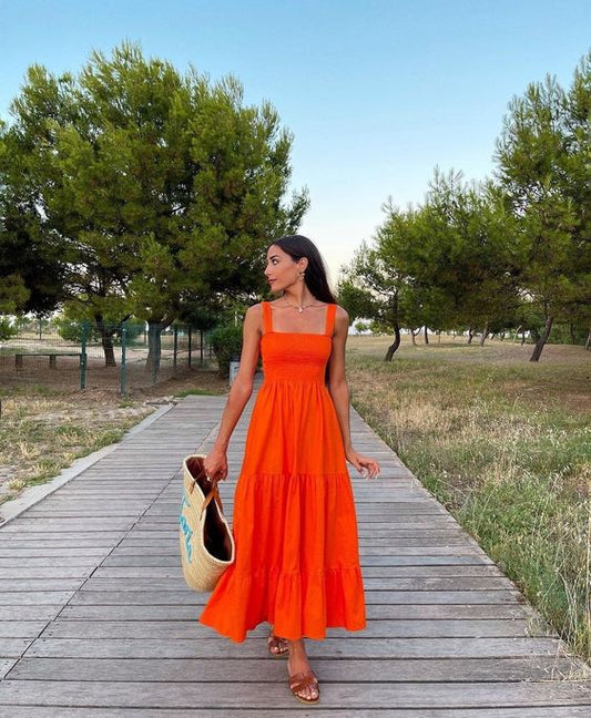 A Line Orange Fashion Prom Dresses S5088