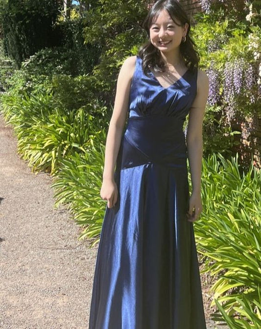 Charming Navy Blue Long Prom Dress Evening Dress S5268