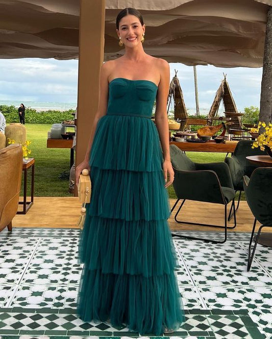 Elegant Strapless A-line Maxi Long Party Prom Dresses, Wedding Party Dresses fg4648