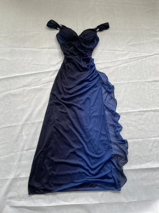 Charming Navy Blue Ombre Long Prom Dress Evening Dress S5259