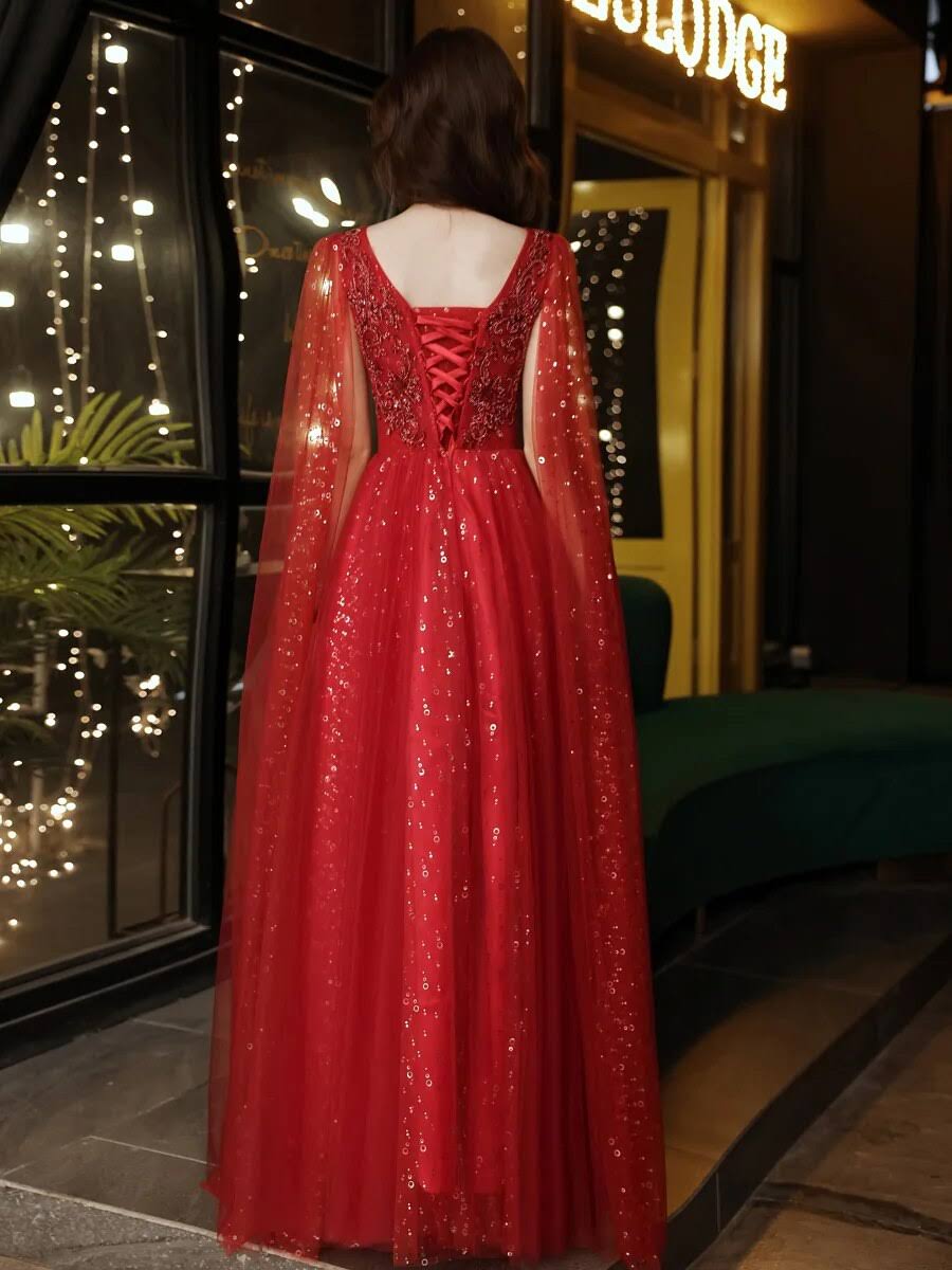 shiny Prom Dresses bling Lace Applique Custom Made Beaded Long Sleeves Evening Party Formal Occasion Wear fg4411