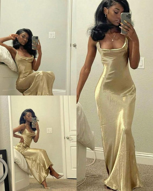 Simple Square Neck Long Prom Dress Party Dress fg4375