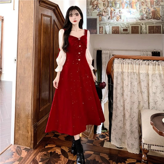 red dress for women plus size S3464