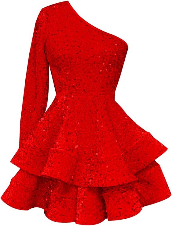 Elegant Shoulder Sequin Dresses Homecoming Dresses S2837