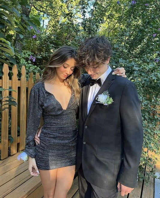 Black Short Prom Dress Homecoming Dress fg3847