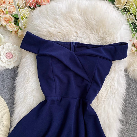 sexy off-shoulder A-line dress S4033