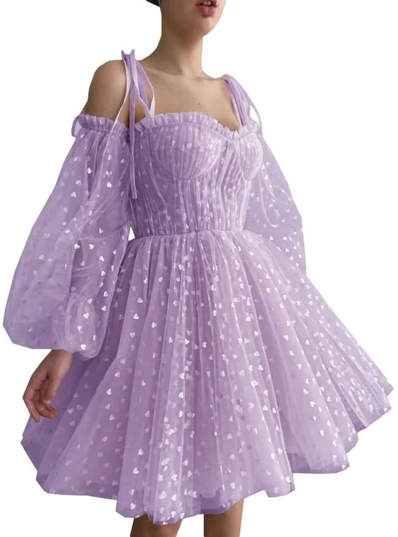Homecoming Dresses Puffy Sleeve Sweetheart Short Prom Dresses Party Gowns S2806