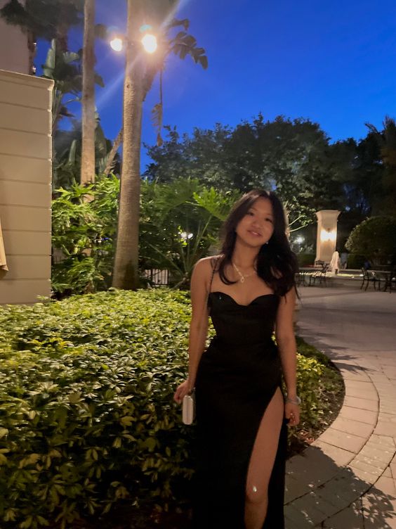 Elegant Black Formal Evening Dress Strapless Sleeveless Dress with Split fg3719