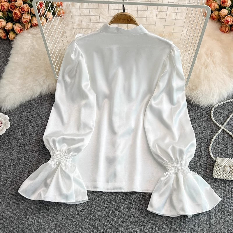 bell-sleeved loose top for women S3885