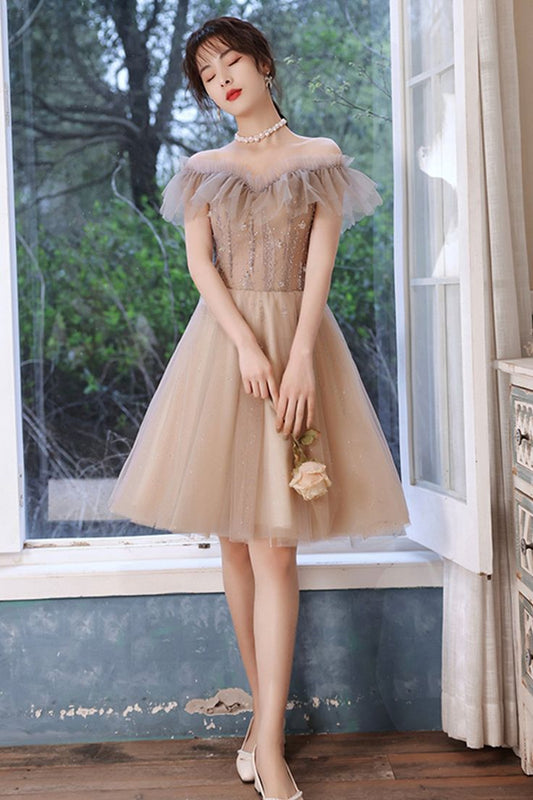 Cute tulle short A line prom dress party dress S3225