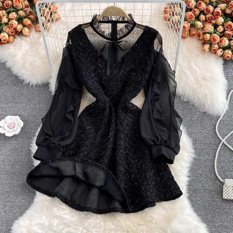 sexy a-line little black dress S4307