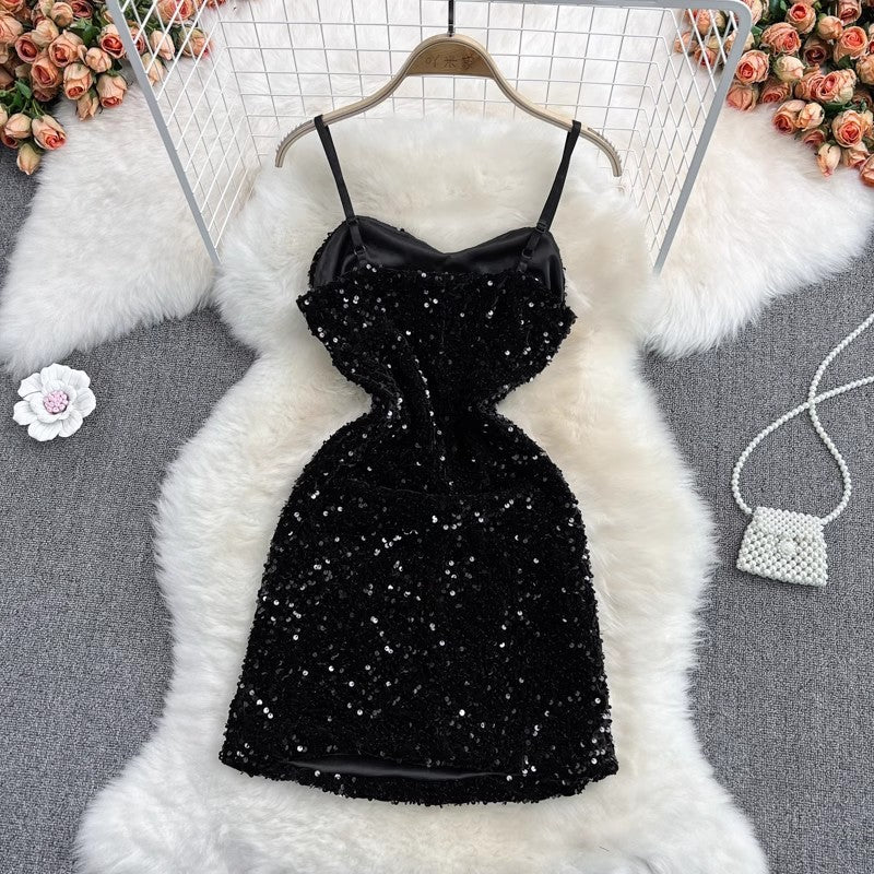 fashion mid-length sequined suit jacket two-piece sexy dress S4022