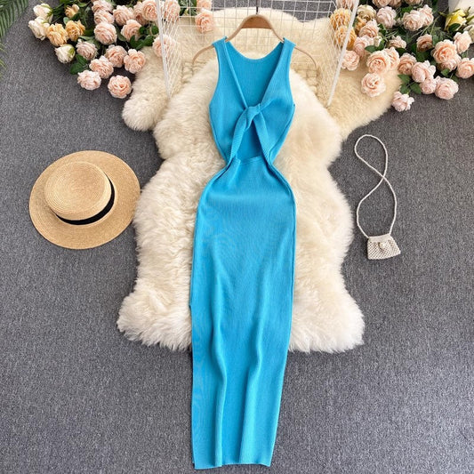 women's new sexy knitted fashionable two-wear knitted dress S4506