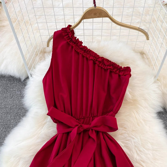 Sexy A-line dress elegant long skirt S4310