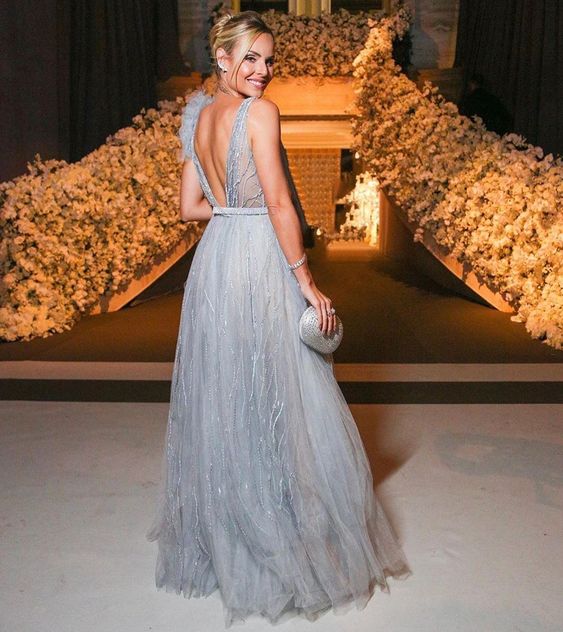 Luxury Tulle Wedding Party Dresses for Women Open Back Prom Party Dress fg3950
