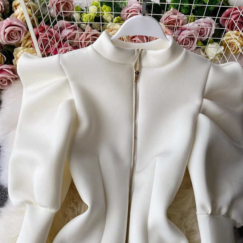 Elegant shirt for women long-sleeved puff sleeve top S4084