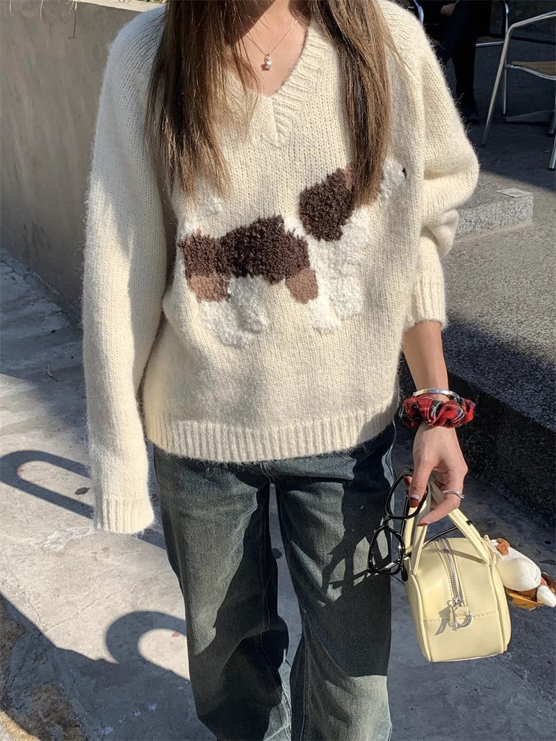 round neck long-sleeved sweater S4751
