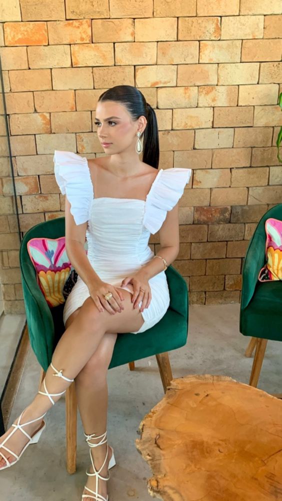 Sexy White Homecoming Dress,White Party Dress fg3765