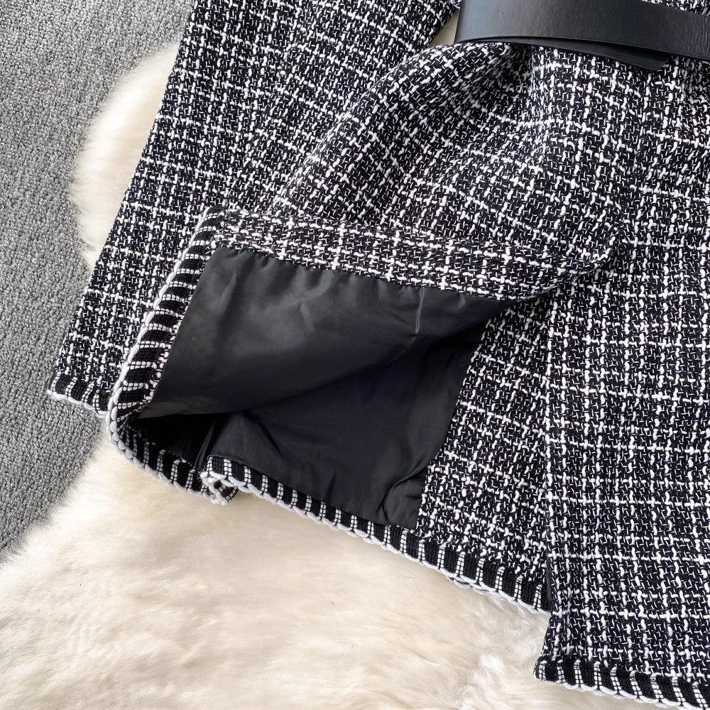 Plaid Women Korean Style Coat S4016