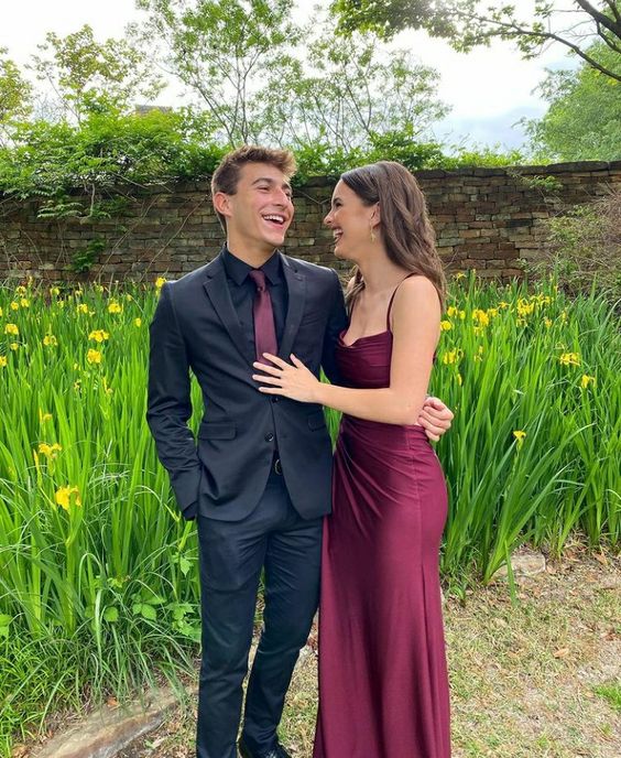 Burgundy Formal Dress Long Prom Dresses S3263