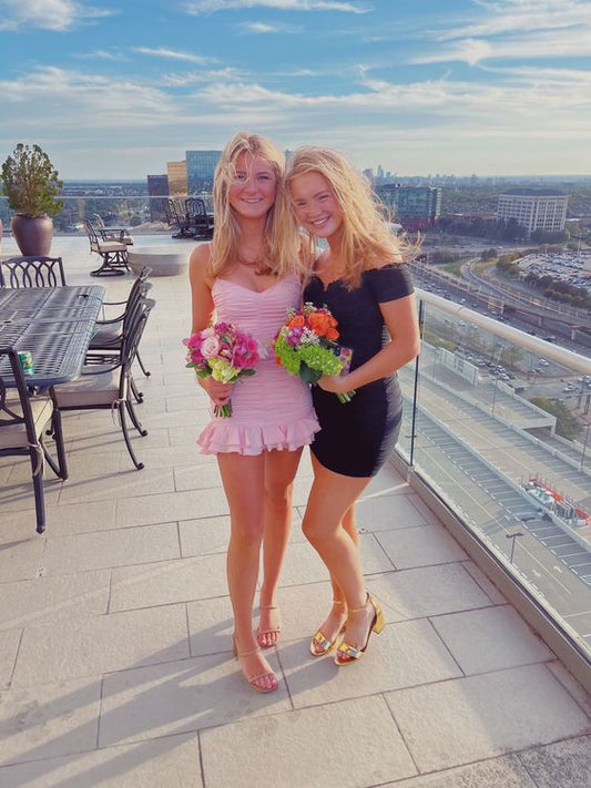 Elegant Pink Short Party Dresses Short Prom Dress Homecoming Dress fg3541