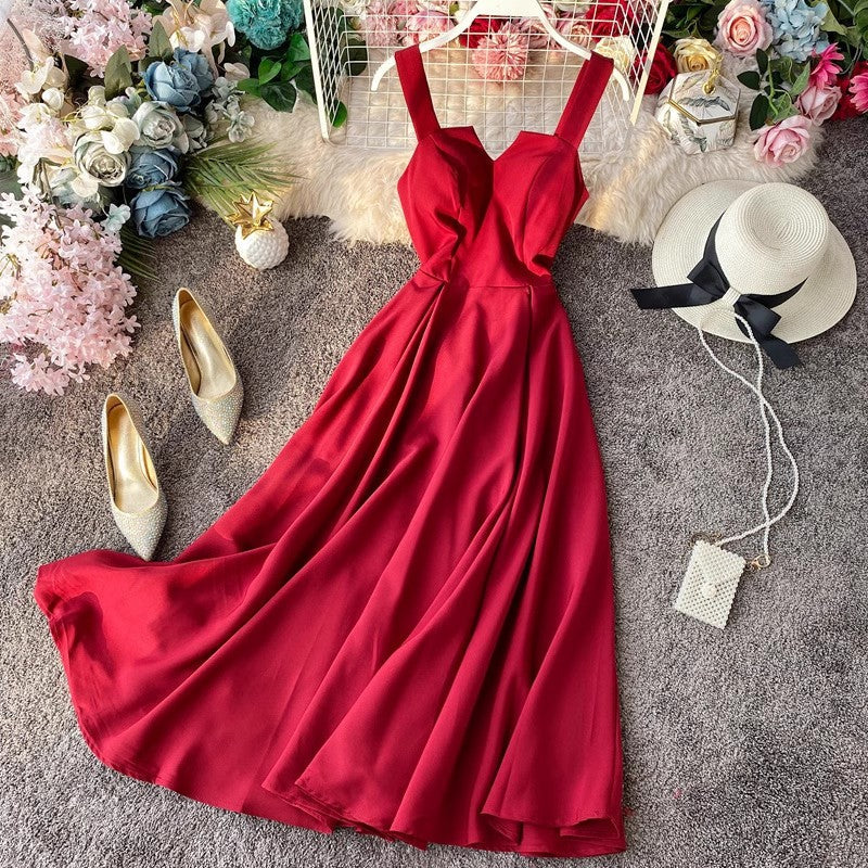Sexy backless simple dress S4333