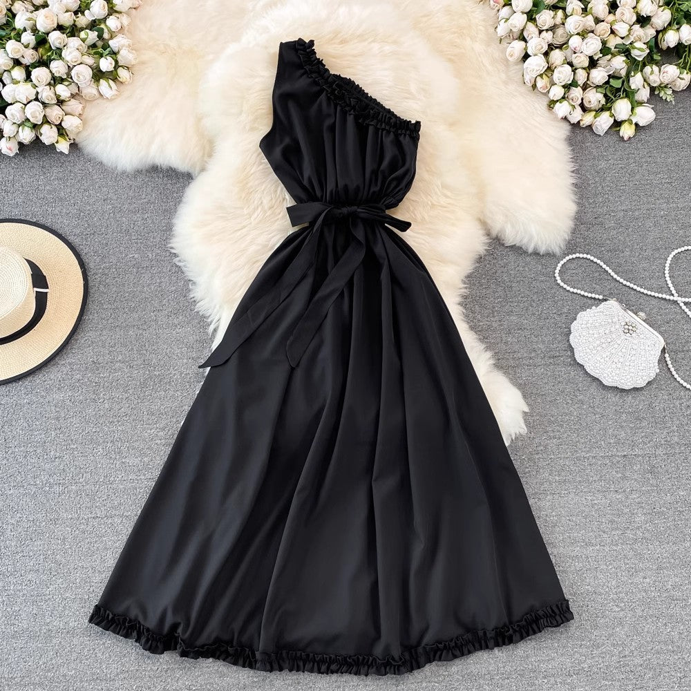 Sexy A-line dress elegant long skirt S4310