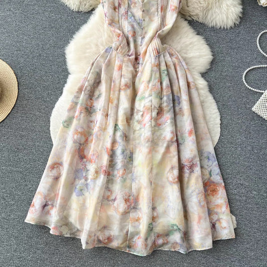 Spaghetti Strap Dress,fairy Floral Dress,cute Dress S4434
