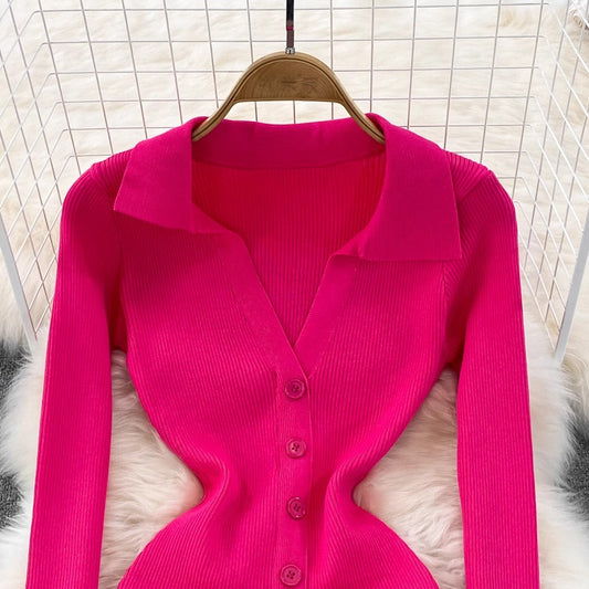 Long Sleeve Knitted Dress S4257
