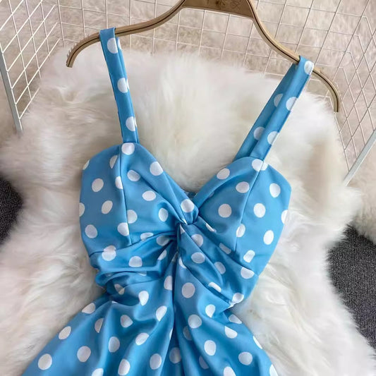 new styl suspender skirt fashionable V-neck sleeveless backless a-line dress S4282