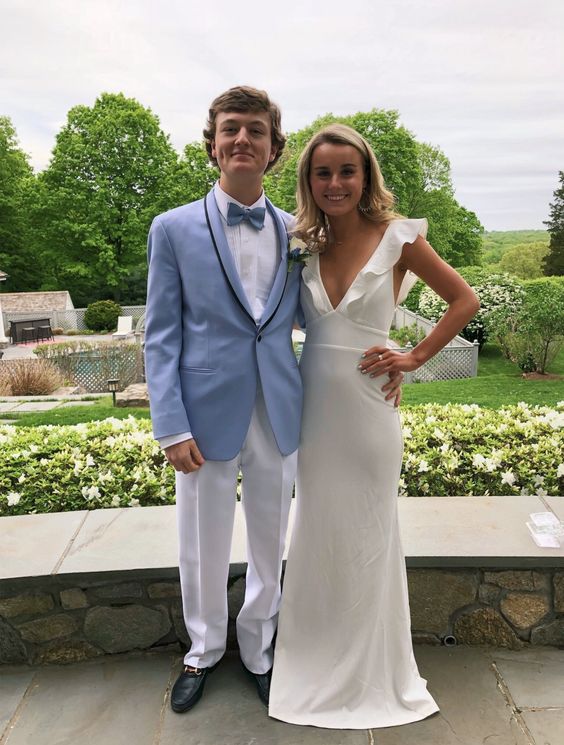 White Prom Dress Vintage Evening Gown Formal Party Dress