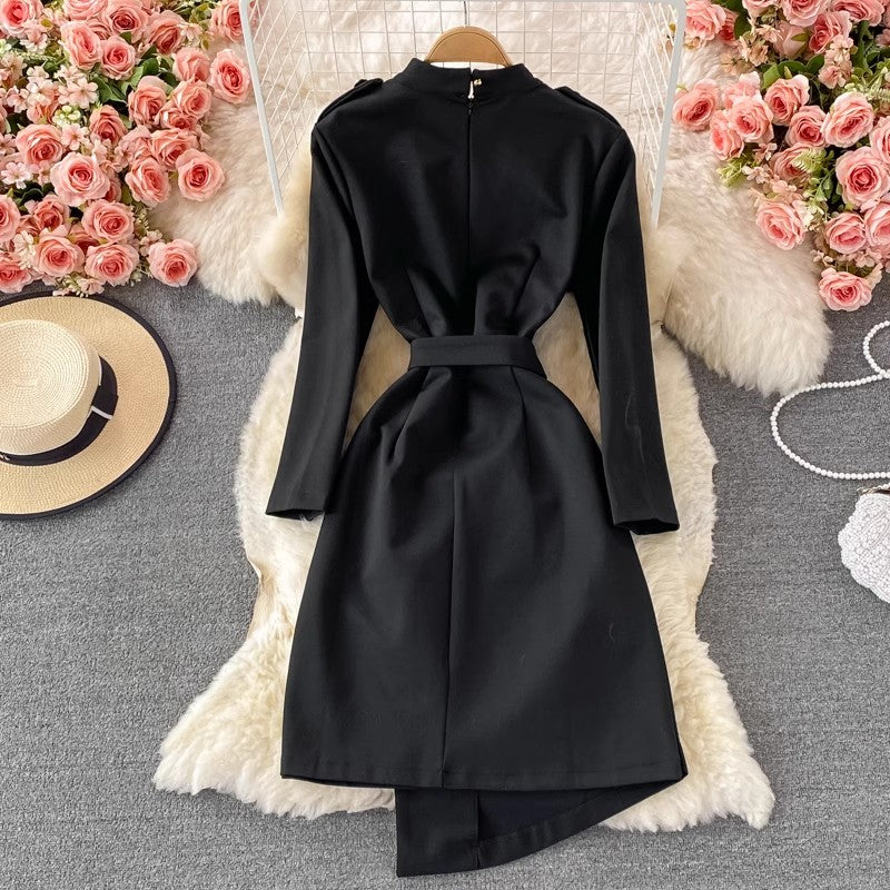 phoenix embroidered elegant mid-length dress S3937