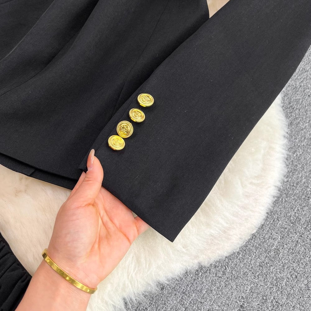 Fashion suit for women mid-length jacket two-piece shorts S4048