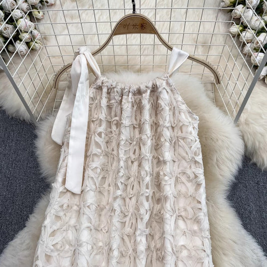 beach dress round neck halterneck sleeveless dress S4228