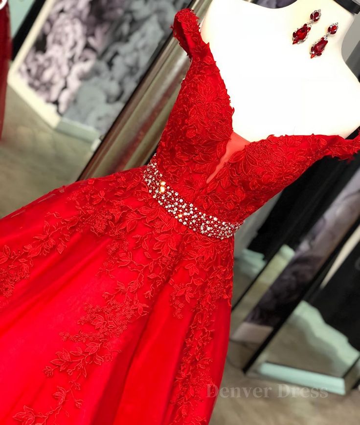 v neck tulle lace long prom dress, tulle evening dress S3878