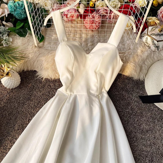 Sexy backless simple dress S4333