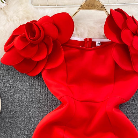 elegant and sexy long red wedding evening dress for women S4094