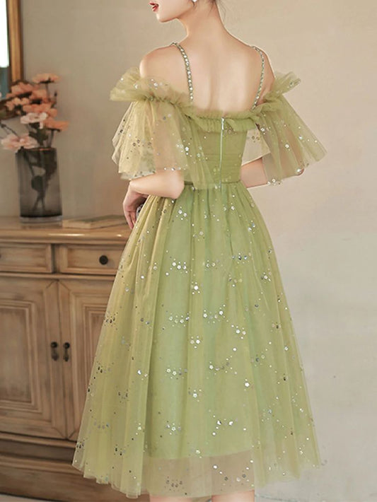 Light Green tulle Short Party Dress Homecoming Dress, Green Prom Dress S3119